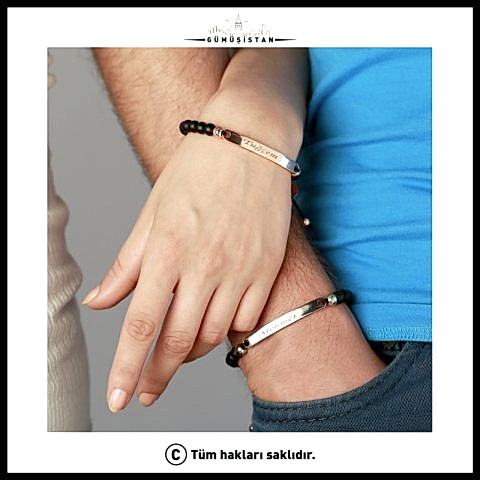 Kişiye Özel İsimli & Tarihli Çift Bileklikleri ( 2 Adet )