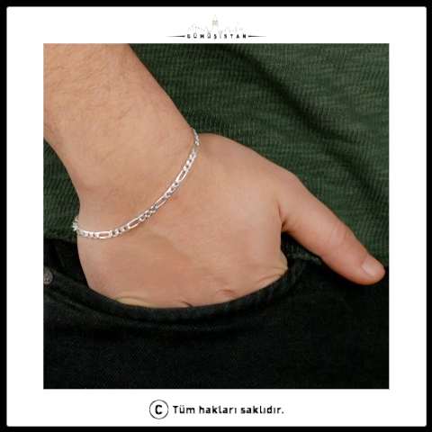 925 Ayar Gümüş Figaro Zincir Bileklik