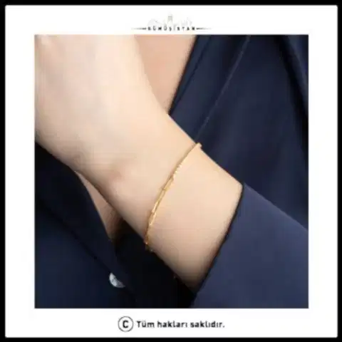 925 Ayar Gümüş Sıra Taşlı Zincir Bileklik