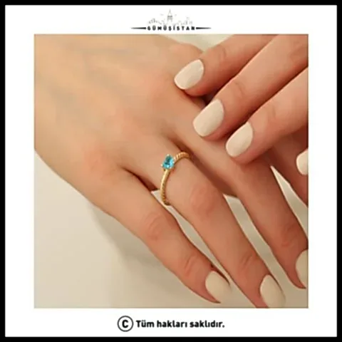 925 Ayar Gümüş Özel El Yapımı Birthstone Yüzük