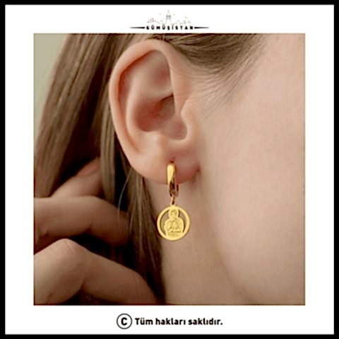 925 Ayar Gümüş Kişiye Özel Resimli Sallantılı Küpe