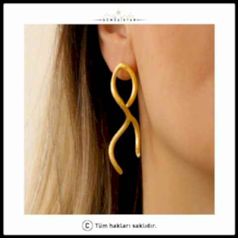 925 Ayar Gümüş Özel Tasarım Ağaç Dalı Küpe