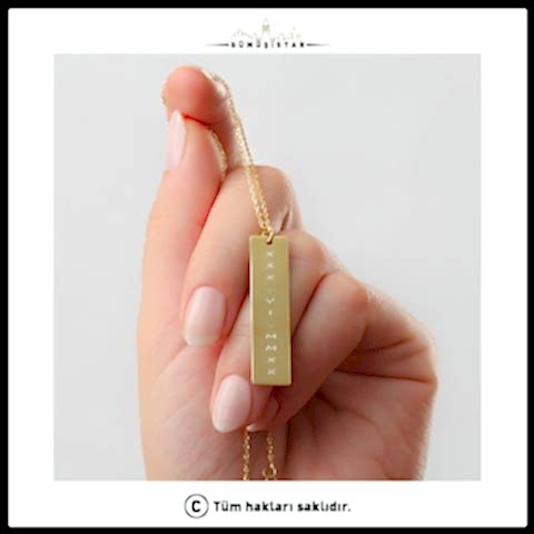 925 Ayar Gümüş Kişiye Özel Tarihli Plaka Kolye