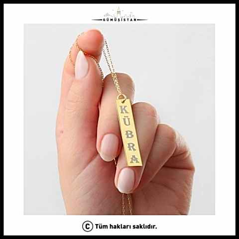 925 Ayar Gümüş Kişiye Özel İsimli Plaka Kolye