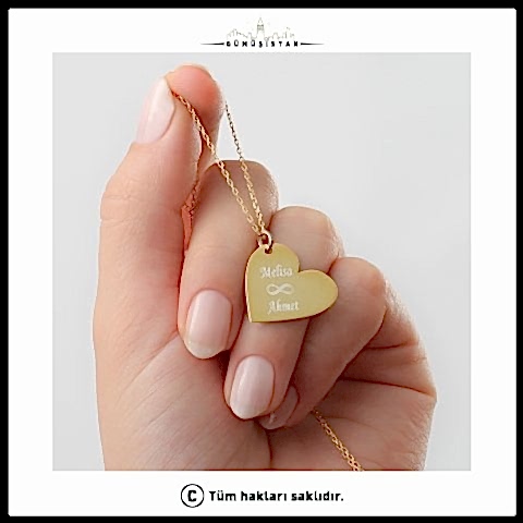 925 Ayar Gümüş Kişiye Özel Kalpli İsimli Sonsuzluk Kolye