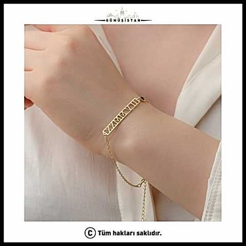 925 Ayar Gümüş Kişiye Özel Tarihli Bileklik