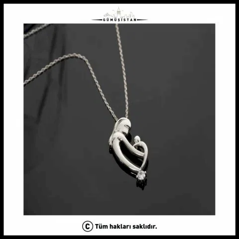 925 Ayar Gümüş Anne Bebek Kolyesi