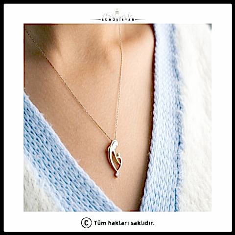 925 Ayar Gümüş Anne Bebek Kolyesi