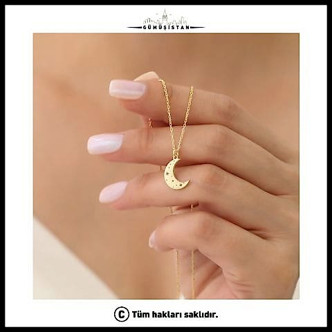 925 Ayar Gümüş Minimal Hilal Kolye