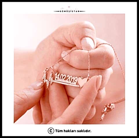 925 Ayar Gümüş Kalp Atışı Tarihli Kolye