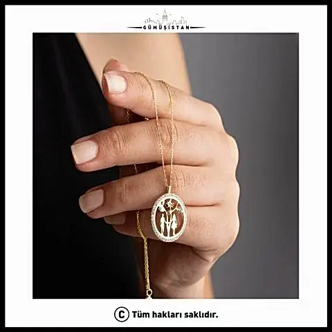 925 Ayar Gümüş Mutlu Aile Kolye