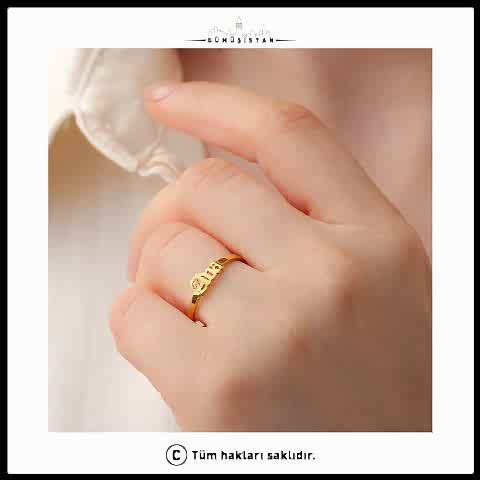 925 Ayar Gümüş Kişiye Özel İsim Detaylı Yüzük