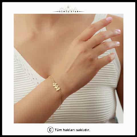 925 Ayar Gümüş Kişiye Özel Rakam Detaylı Bileklik