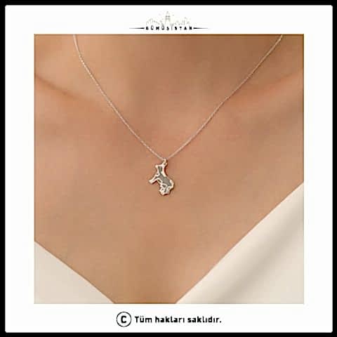 925 Ayar Gümüş Minimal İnek Kolye