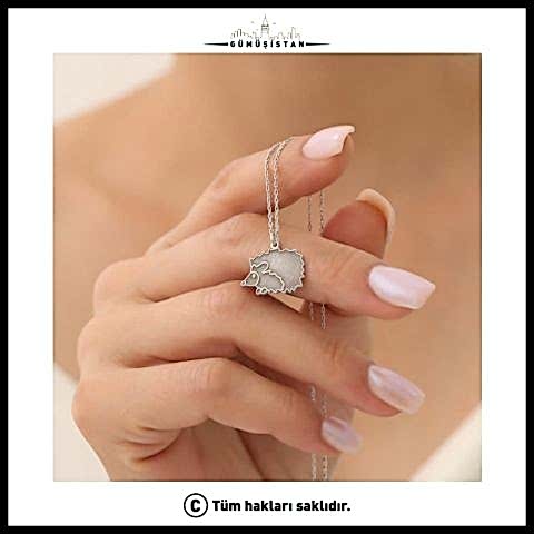 925 Ayar Gümüş Minimal Kirpi Kolye