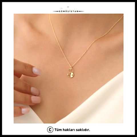 925 Ayar Gümüş Minimal Sevimli Arı Kolye