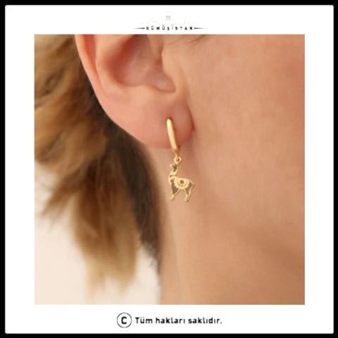 925 Ayar Gümüş Minimal Lama Küpe