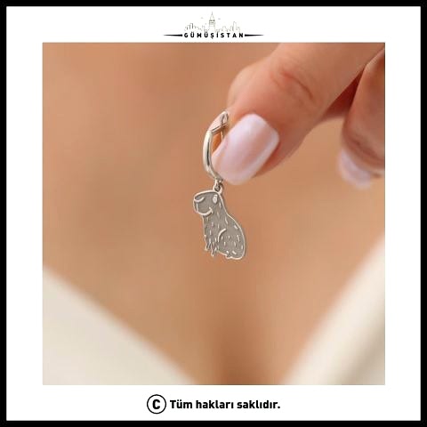 925 Ayar Gümüş Minimal Kunduz Küpe