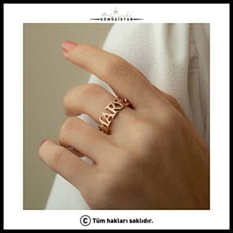 925 Ayar Gümüş İsimli Kalın Zincir Yüzük