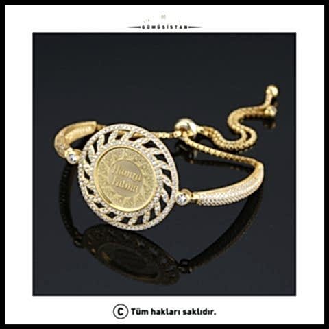 925 Ayar Gümüş İsimli Madalyon Bileklik