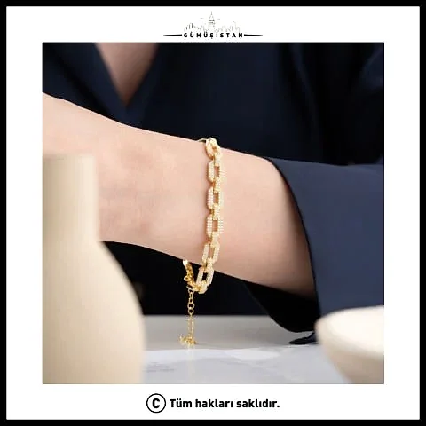 925 Ayar Gümüş Zirkon Taşlı Bileklik