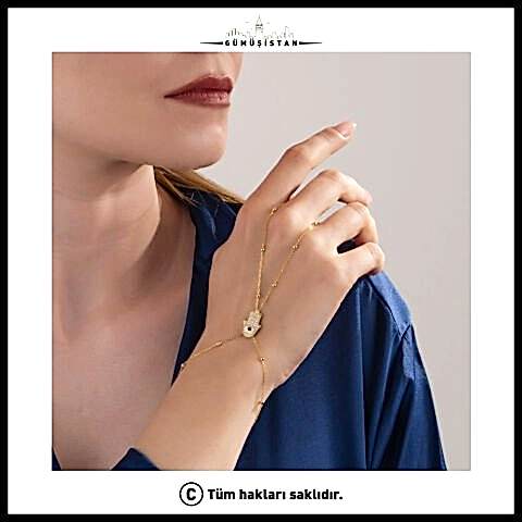 925 Ayar Gümüş Fatma Ana Eli Figürlü Şahmeran Bileklik