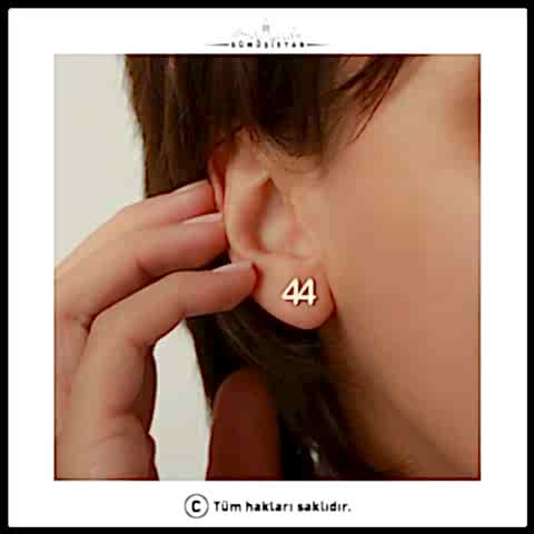 925 Ayar Gümüş Kişiye Özel Rakam Detaylı Küpe