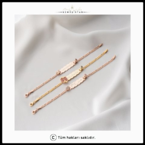 925 Ayar Gümüş Kişiye Özel Çocuk Bileklik