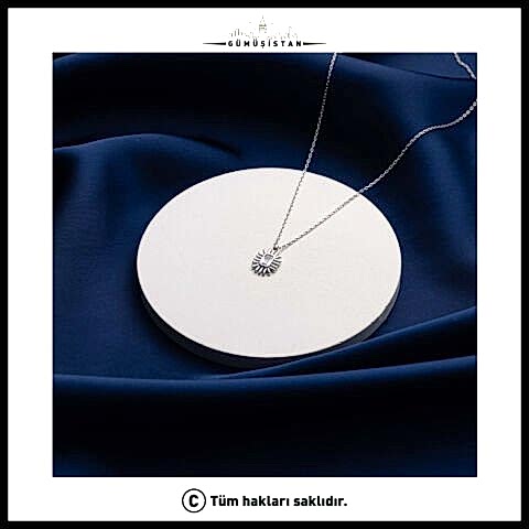 925 Ayar Gümüş Güneş Işıltısı Kolye