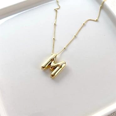 Bombeli Harf Kolye - 925 Ayar Gümüş