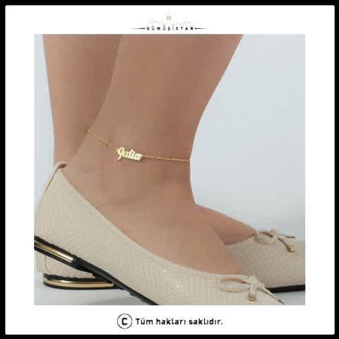 925 Ayar Gümüş İsim Detaylı Halhal