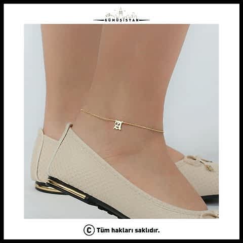 925 Ayar Gümüş Kişiye Özel Eski İngiliz Harfli Halhal