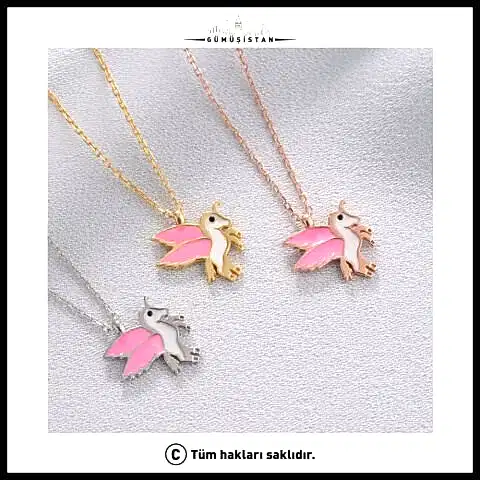 925 Ayar Gümüş Boynuzlu At Kolye