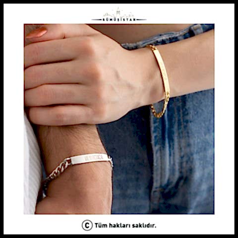 925 Ayar Gümüş Kişiye Özel Roma Rakamlı Tarihli Kalın Zincir Bileklik ( 1 Adet )