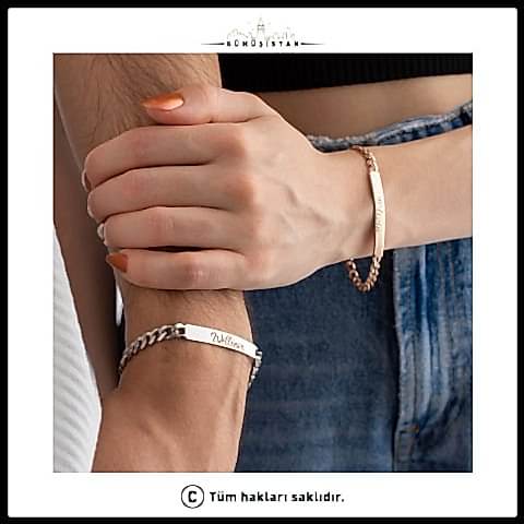 925 Ayar Gümüş Kişiye Özel İsimli Klasik Kalın Zincir Künye Bileklik ( 1 Adet )