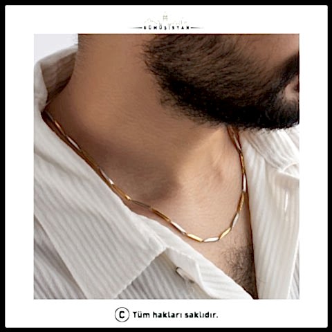 Çift Renk Erkek Zincir Kolye