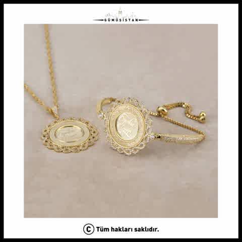 925 Ayar Gümüş Sonsuz Çerçeveli İsimli El Yazısı Takı Seti