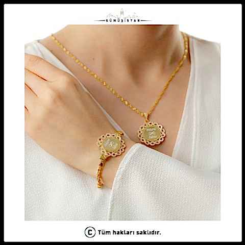 925 Ayar Gümüş İsimli Pullu Zincir Sonsuzluk Bileklik&Kolye Set