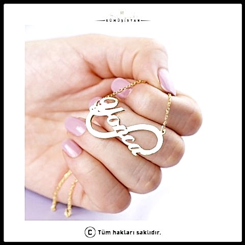 925 Ayar Gümüş İsimli Sonsuzluk Kolye