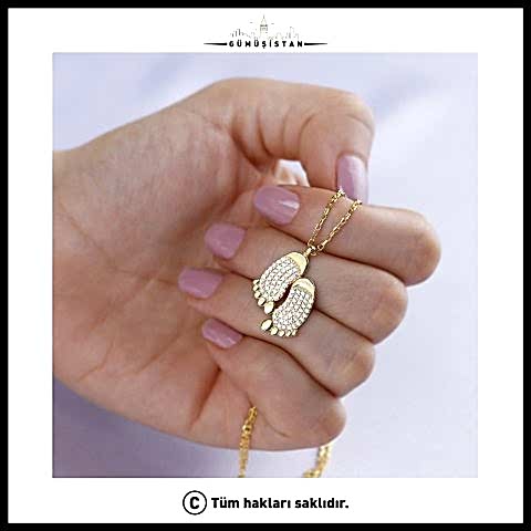 925 Ayar Gümüş Ayak izi Kolye