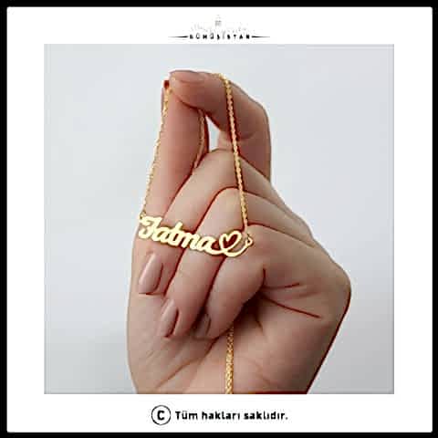 925 Ayar Gümüş Kişiye Özel İsimli Kalpli Kolye