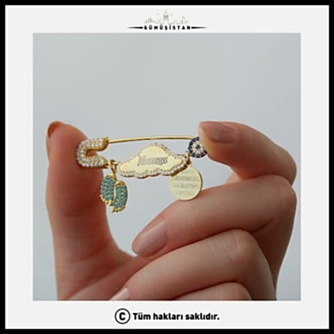 925 Ayar Gümüş İsimli Dualı Bebek Nazar İgnesi