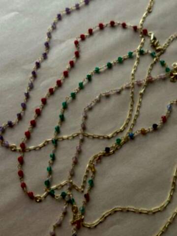 Yarısı Zincirli Doğal Taş Kolye - 925 Ayar Gümüş