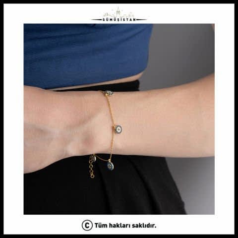 925 Ayar Gümüş Nazarlı Şans Bileklik