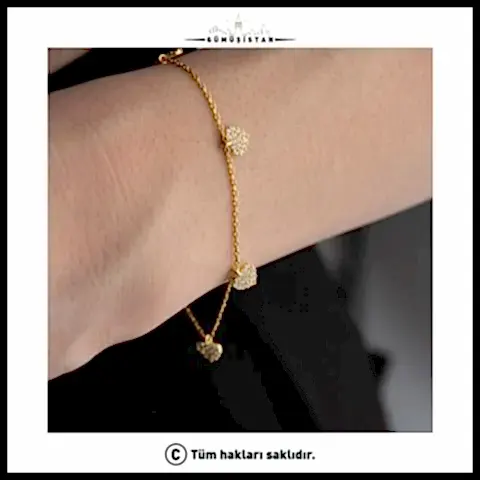 925 Ayar Gümüş Kalpli Şans Bileklik