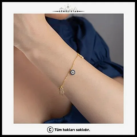 925 Ayar Gümüş Nazarlı Şans Bileklik