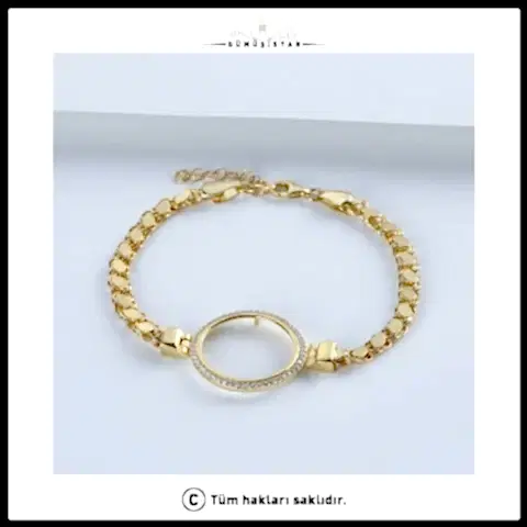 925 Ayar Gümüş Çeyrek Altın İçin Pullu Zincir Bileklik