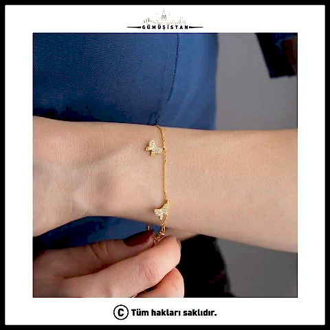 925 Ayar Gümüş Kelebekli Bileklik