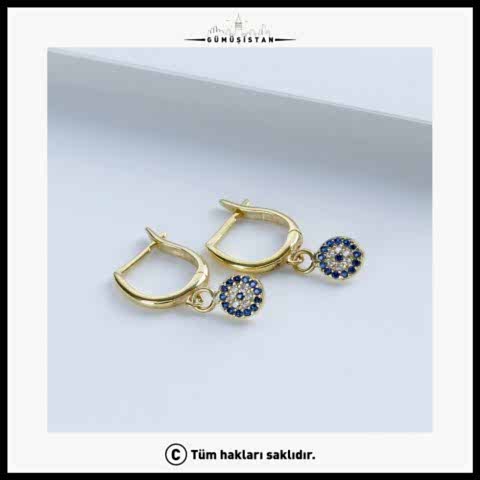 925 Ayar Gümüş Nazarlı Küpe