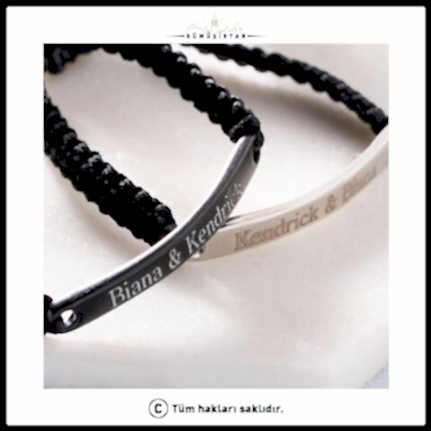 Kişiye Özel İsimli Makrome Örgü Çift Bileklik